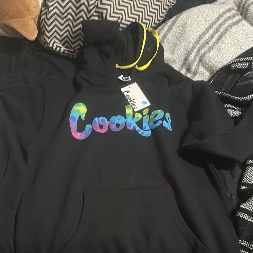 Black tie dye cookies hoodie